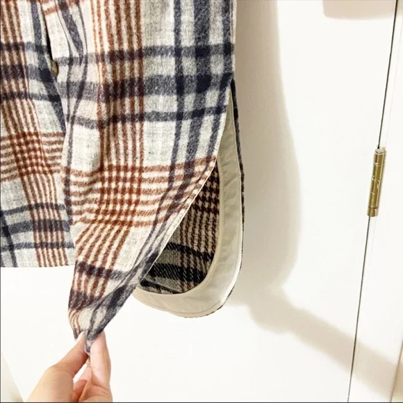 NEW Zara Plaid Check Longline Overshirt Shirt Jacket Shacket Size Small S - Picture 6 of 9